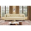 TackView 81" Mid-Century Modern Chesterfield Sofa - Faux Leather 3-Seater Couch with Deep Seats, Button Tufting & 2 Pillows - 4 of 4