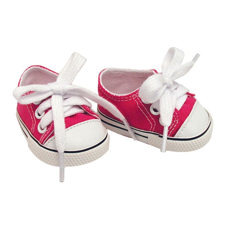 Sophia's - 18" Doll - Set of 3 Canvas Sneakers - Pink, White, and Blue, 5 of 6