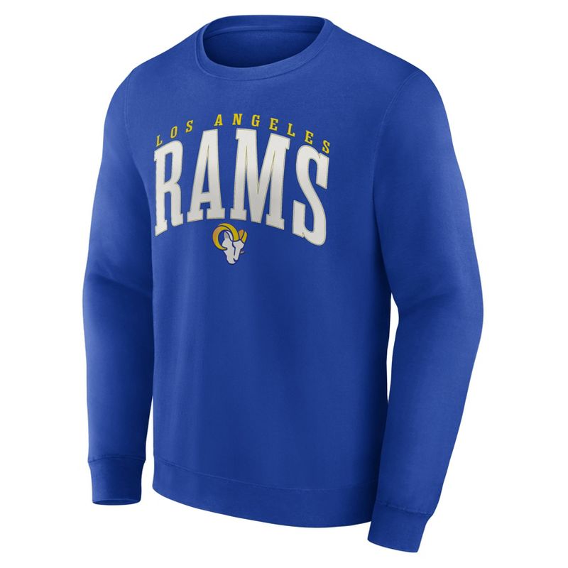 NFL Los Angeles Rams Men&#39;s Varsity Letter Long Sleeve Crew Fleece Sweatshirt, 2 of 4