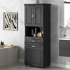 Tramull Tall Bathroom Cabinet with Tilt-Out Laundry Hamper, Double Storage Doors & Removable Cloth Basket - 3 of 4
