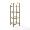 40" Aimee Short Etagere Gold - Crosley: Modern Glass Shelving, 4-Tier Steel Frame - 4 of 4