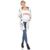 Maternity Hooded Open Front High Pile Fleece Coat -White Mark - 4 of 4