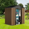 6x4 FT Outdoor Metal Garden Shed,Waterproof, Anti-UV Storage Shed with Sloping Roof & Vents for Backyard, Patio, Poolside - 2 of 4