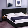 King Size Upholstered Platform Bed with 2 Shelves, 3 Reading Lamps and USB Port - 3 of 4