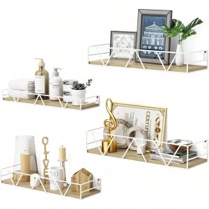 Floating Shelves Wall Bathroom Shelves Wall Shelf Set of 4 Different Sizes Wood Shelf Kitchen Bedroom Living Room - 1 of 4