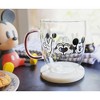 Silver Buffalo Disney "Peace Love" Mickey Mouse Glitter Handle Glass Mug | Holds 14 Ounces - 3 of 4