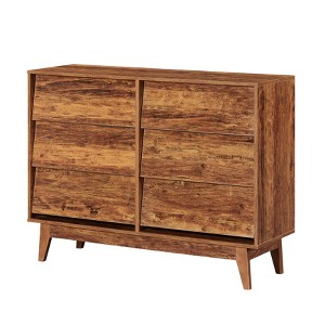 Bella Depot 6 Drawers Double Dresser Features Vintage-style and Bevel Design - 1 of 4