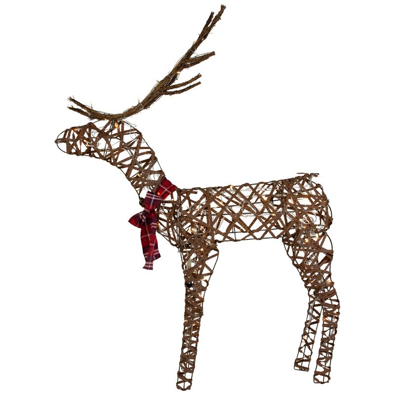 Northlight 47" LED Lighted Standing Rattan Reindeer Outdoor Christmas Decoration, 3 of 8