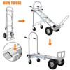 3-in-1 Aluminum Folding Hand Truck Dolly, Foldable Dolly Cart with 4 Wheels & Elastic Rope, 770lbs Load Convertible Hand Truck Cart Heavy Duty - 4 of 4