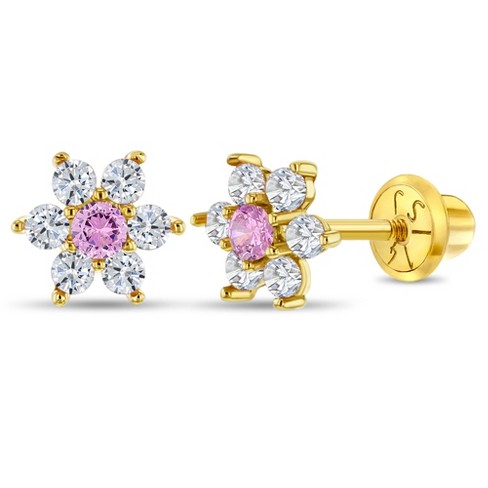 Girl Jewelry - Multi Styles Flower Shaped Screw Back Stud Earrings