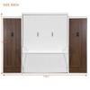 Full/Queen Murphy Bed Wall Bed with Closet, Cabinet Bed Folding Wall Bed with Storage Drawers and Desk for Guest Room Office - 3 of 4
