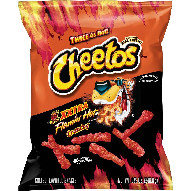 Cheetos XXTRA Flamin' Hot Crunchy Cheese Flavored Snacks - 8.5oz, 1 of 9
