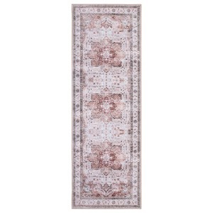 Area Rugs for Living Room - Machine Washable Vintage Rug, Non-Slip Low Pile, Rubber Backing, Washable Carpet for Bedroom, Dining Room, Kitchen - 1 of 4