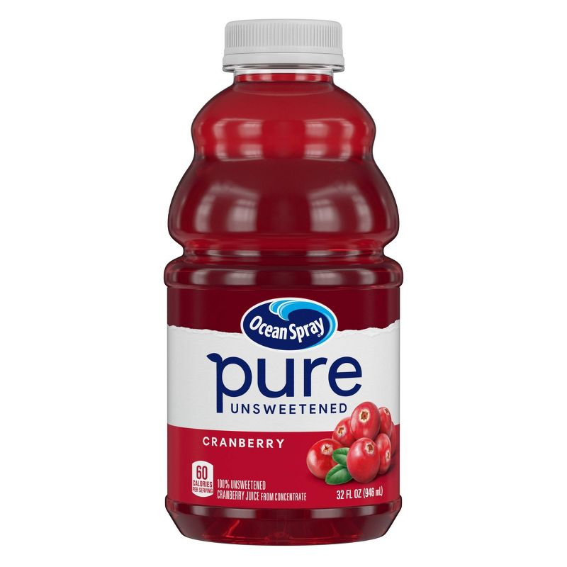 Ocean Spray 100% Pure Cranberry Juice - 32 fl oz Bottle, 1 of 7
