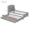 1pc Wood Platform Bed with LED Storage Headboard and Trundle with Drawers - Baofuwish - 4 of 4