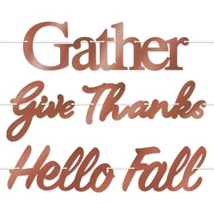 Beistle Foil Fall Thanksgiving Streamer Set, 8" x 2', (2/Pkg) Multicolored - 1 of 4