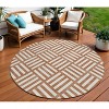 Orange And Ivory Geometric Washable Indoor Outdoor Area Rug - 2 of 4