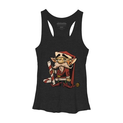 Women's Design By Humans The Candy Cane Elf By HawksAerie Racerback Tank Top