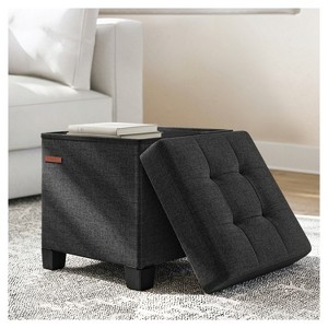 SONGMICS Storage Ottoman, Small Ottoman Foot Rest with Legs, 15 x 15 x 15.7 Inches Foot Stool, Ottoman with Storage, Load up to 660 lb, - 1 of 4