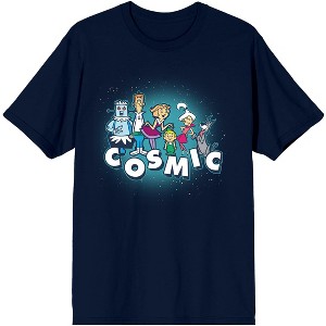 The Jetsons Cosmic Family Men's Navy Blue Graphic Tee - 1 of 3