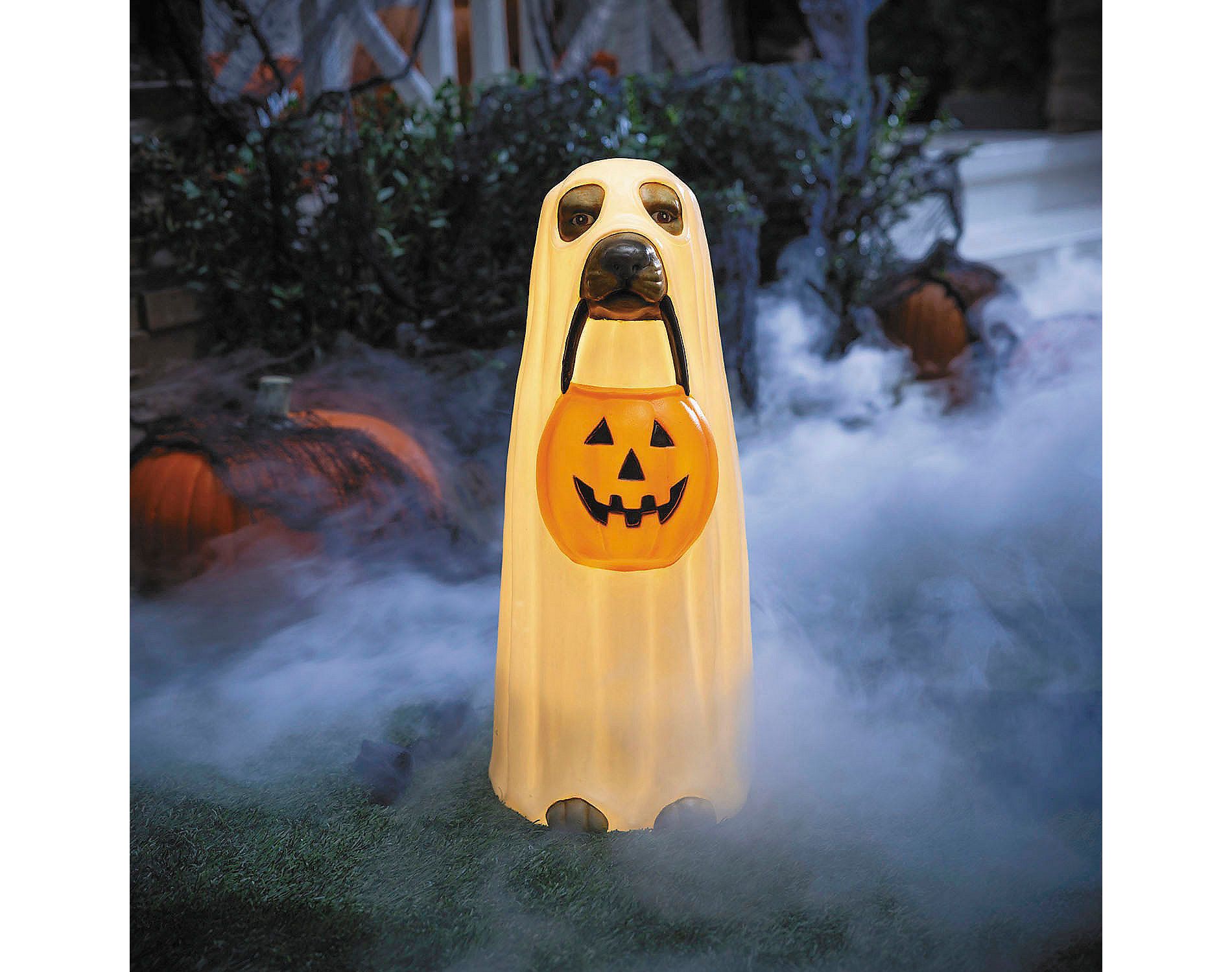 Morris Costumes 23 1/4" Light-Up Ghost Dog Blow Mold with C7 LED Halloween Decoration