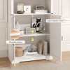 67" Tall Bookshelf and Bookcase with Barn Doors, Open Display Shelves, White - 3 of 4