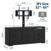 55" TV Stand with Mount for 32–85" TVs, Modern Media Console with Adjustable Height & 9 Storage Drawers - 2 of 4
