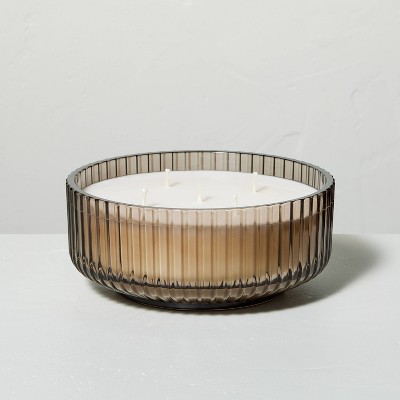 Ribbed Glass Salted Honey 5-Wick Fall Jar Candle Beige 32oz - Hearth & Hand™ with Magnolia