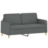 vidaXL 2-Seater Fabric Sofa with Throw Pillows-Dark Gray, Stylish Metal Frame - 3 of 4
