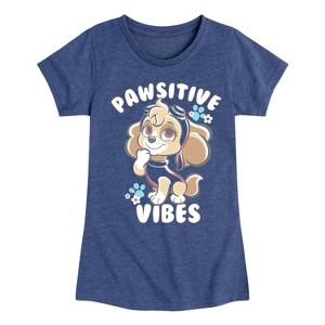Girls' - Paw Patrol - Skye Pawsitive Vibes Fitted Short Sleeve Graphic T-Shirt - 1 of 4