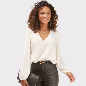 Women's Chain Detail Blouse Shirt - LASCANA - 1 of 4
