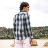 Campus Sutra Men Men's Navy Blue & Ivory White Ombre Buffalo Check Shirt - 4 of 4