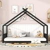 Streamdale Full Size Metal House Bed, Black - 2 of 4