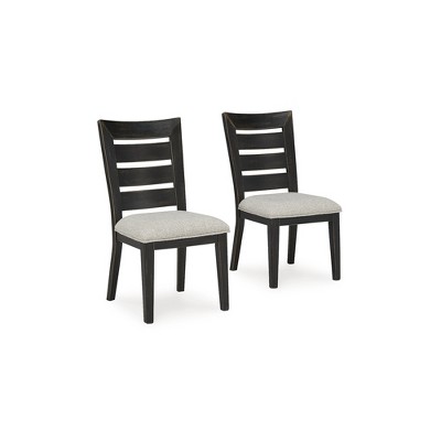Signature Design by Ashley Galliden Ladderback Dining Chair, Set of 2, Black