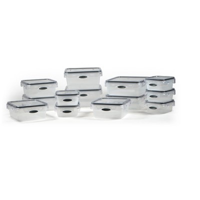 Stor-All Solutions Press-N-Click Deluxe 13-Piece Airtight Food Storage Container Set - Great For Portion Control, Leftovers & All Types Of Storage
