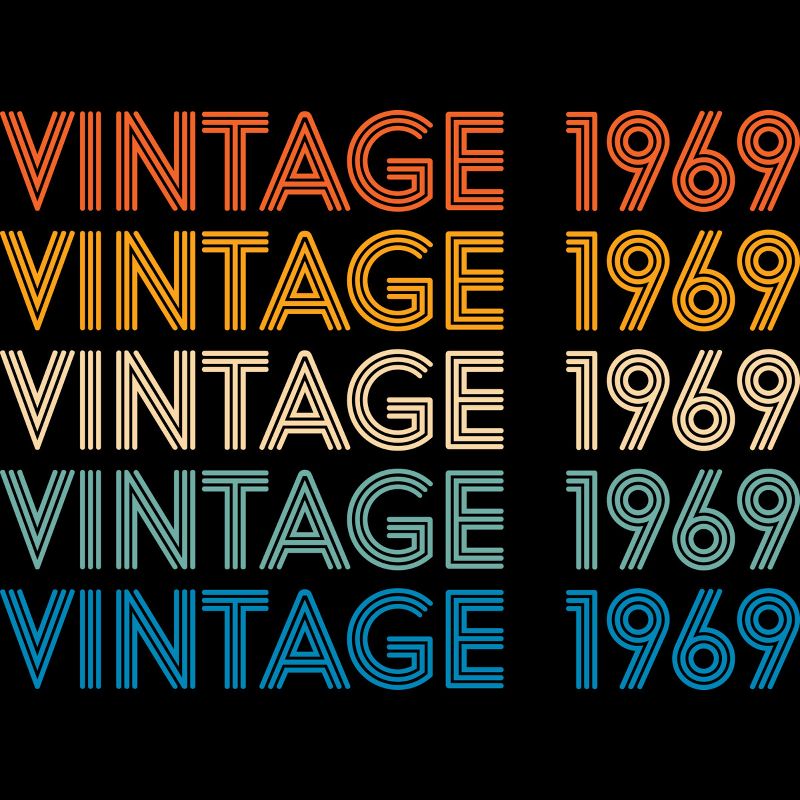 Men's Design By Humans Retro Vintage 1969 Rainbow By JoshuasPlayhouse T-Shirt, 2 of 3