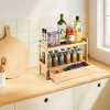 Sorbus 2-Tier Bamboo Counter Organizer with Drawer Bamboo for Vanity, Matcha Station, Bathroom Sink Organizer Countertop, Kitchen & Office Storage - 4 of 4