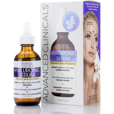 Advanced Clinicals Hyaluronic Acid Face Serum. Anti-Aging Serum for Hydrating and Fine Lines. 1.75 Fl Oz