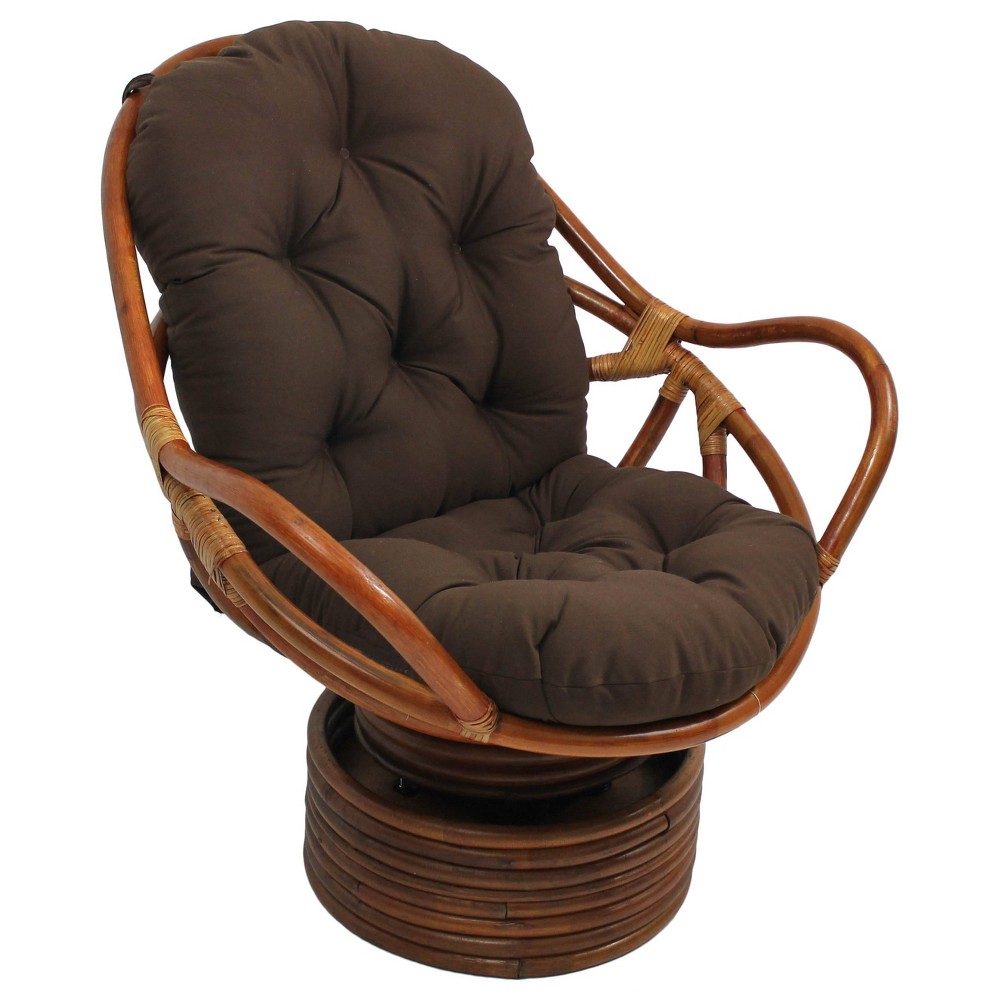 Photos - Rocking Chair Swivel Rocker with Twill Cushion Chocolate Brown - International Caravan