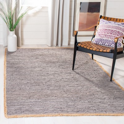Cape Cod Light Grey and Natural Wool Cotton Area Rug 4' x 6'