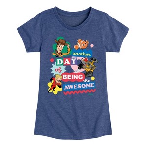 Girls' - Disney - Another Day Of Being Awesome Fitted Short Sleeve Graphic T-Shirt - 1 of 4