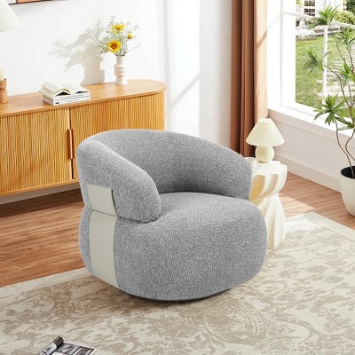 Nebula Vortex 33.1''Swivel Barrel Accent Chairs Upholstered Living Room Round Armchair