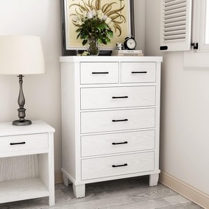 6 Drawers Dresser for Bedroom, 45" Tall Grey Chests of Drawers with Storage, Wooden Dresser for Closet for Bedroom, Living Room, Entryway - 1 of 4