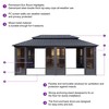 PURPLE LEAF Permanent Hardtop PC Frame Gazebo with Galvanized Steel Double Roof, Solarium Backyard Sunroom - 4 of 4