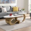 Modern Nesting Coffee Table Set of 2, End Table with Unique Design, Oval and Round Table Set-Cuddlewood - 2 of 4