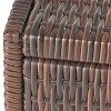 CAVINAS 24" C-Shaped Rattan Outdoor Side Table,Rustic Patio End Table,Boho Accent Table for Patio,Poolside,Porch&Living Room,Outdoor Furniture,Brown - 3 of 4
