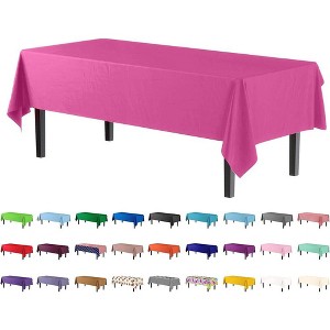 Crown Premium Quality Plastic Tablecloth 54 Inch. x 108 Inch. Rectangle - 6 Pack - 1 of 4