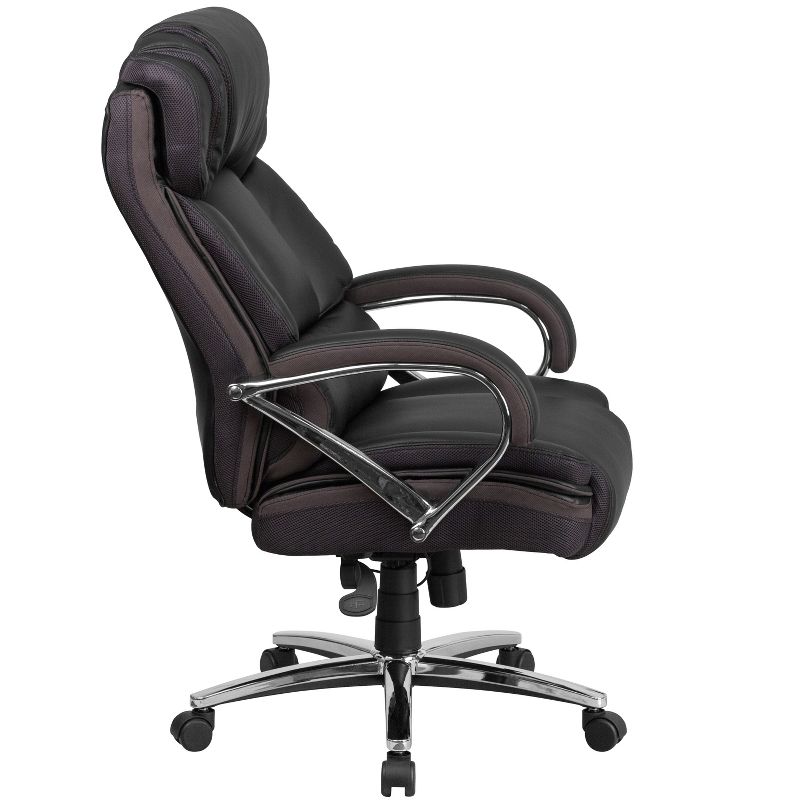 Flash Furniture HERCULES Series Big & Tall 500 lb. Rated Black LeatherSoft Executive Swivel Ergonomic Office Chair with Chrome Base and Arms, 4 of 7