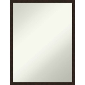19" x 25" Non-Beveled Carlisle Espresso Narrow Wood Wall Mirror - Amanti Art: Modern Rectangular, Includes Mount Hardware - 1 of 4