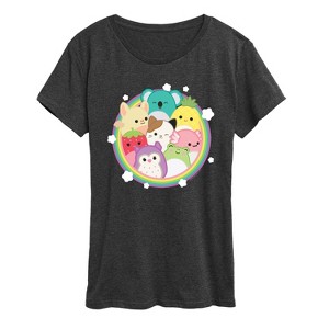 Women's - Squishmallows - Rainbow Circle Group Short Sleeve Graphic T-Shirt - 1 of 4